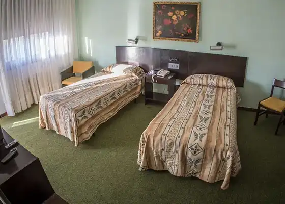 camas de la habitacion doble de uso individual en hotel gran sol solsona